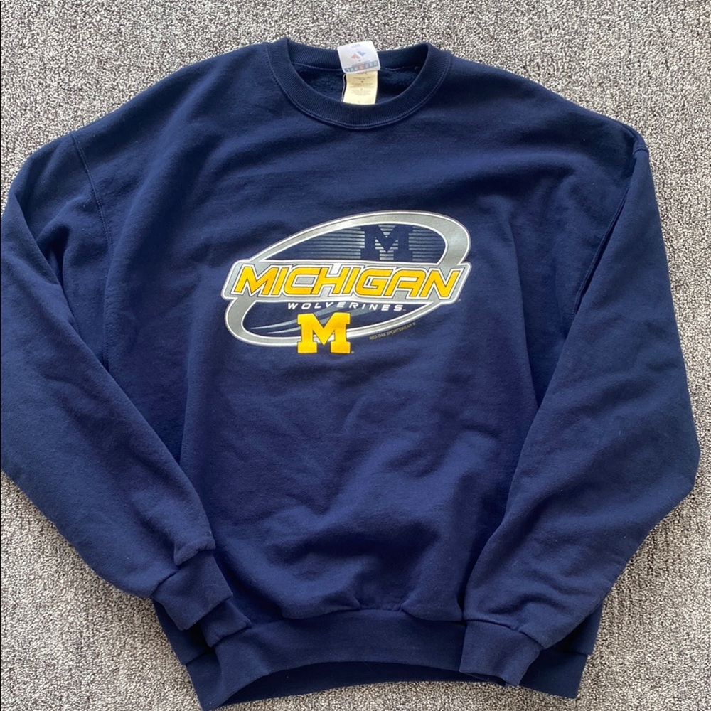Vintage Michigan Wolverines Navy Blue Sweater